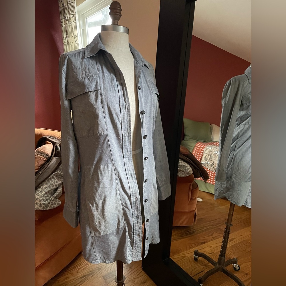 Billy Reid paneled button up tunic dress